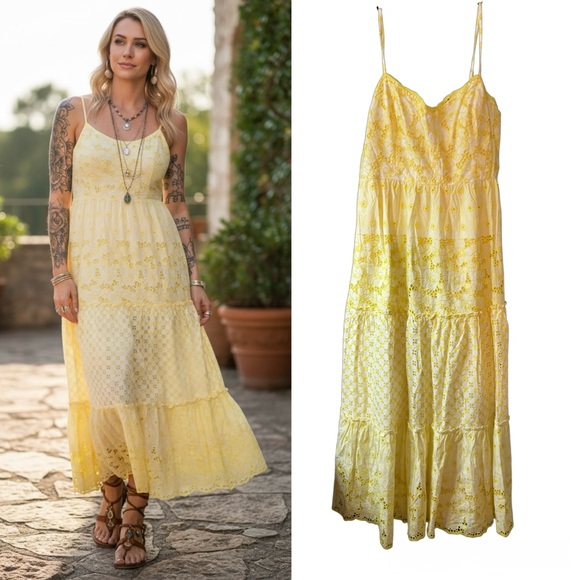 Lilly Pulitzer Dresses & Skirts - Lilly Pulitzer NWT Women’s Kyla Maxi Dress in St. Tropez Yellow Garden Eyelet